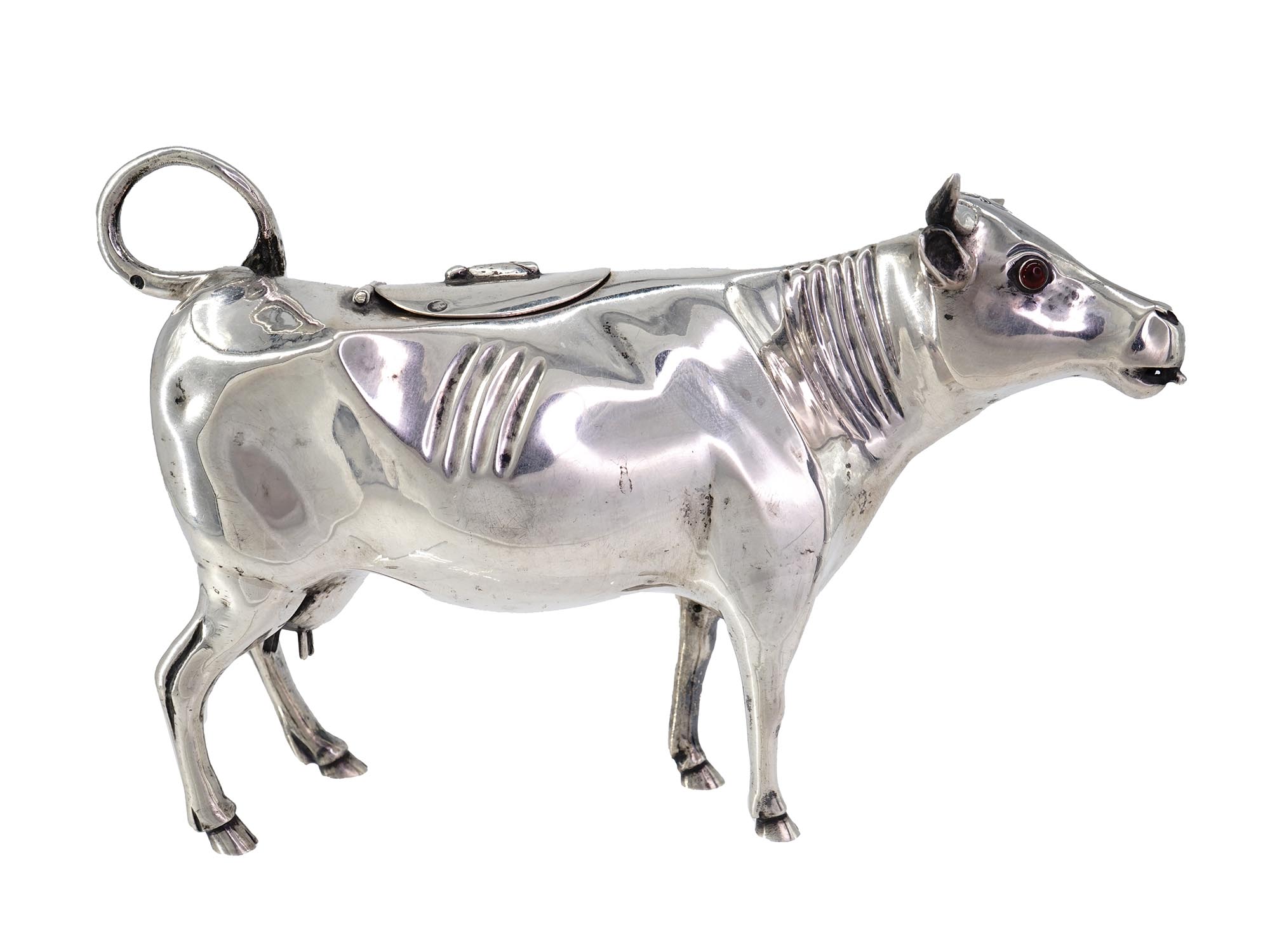 ANTIQUE DUTCH 934 STERLING SILVER COW CREAMER PIC-1